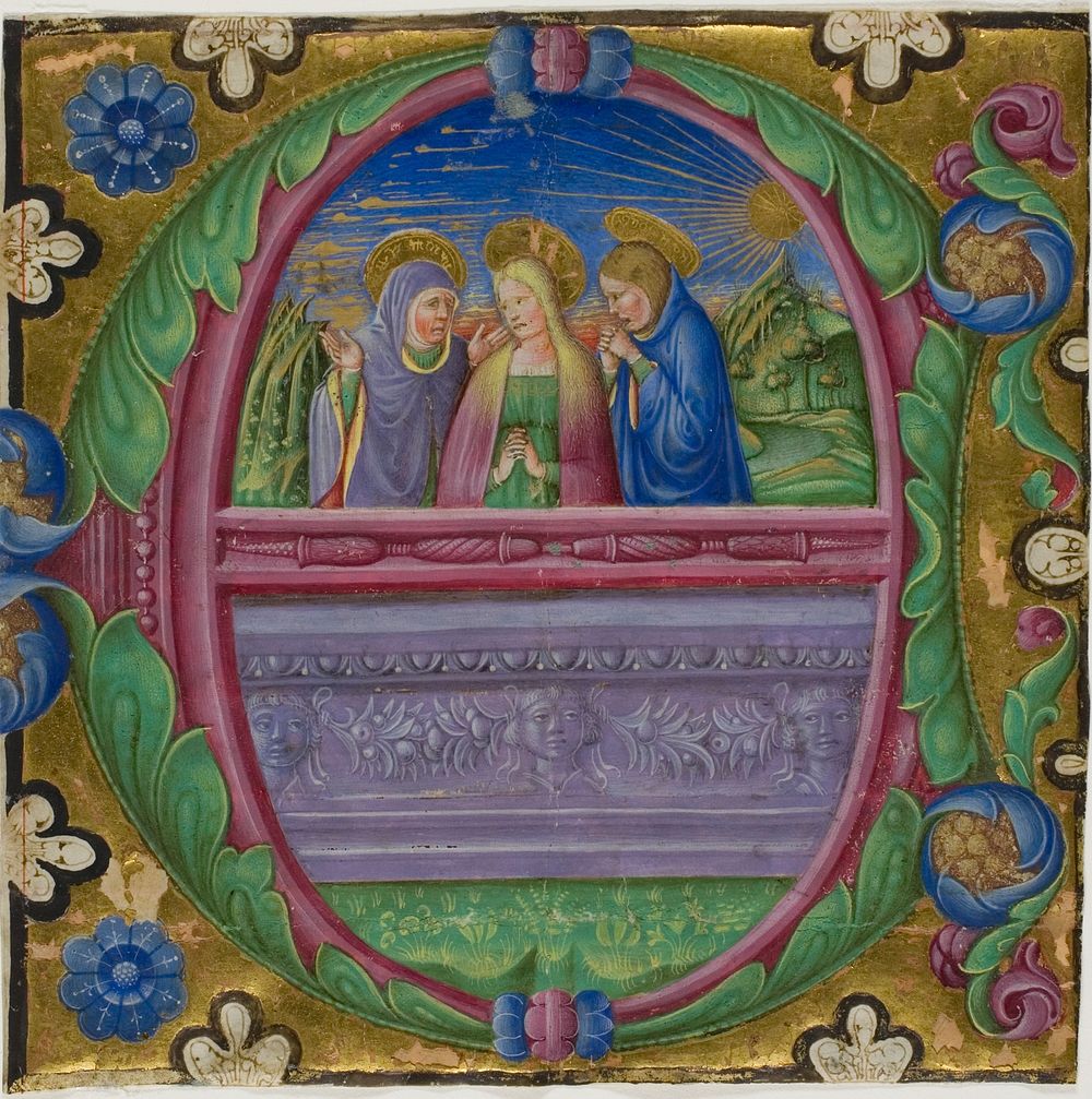 The Three Marys at the Tomb in a Historiated Initial "E" from a Choirbook