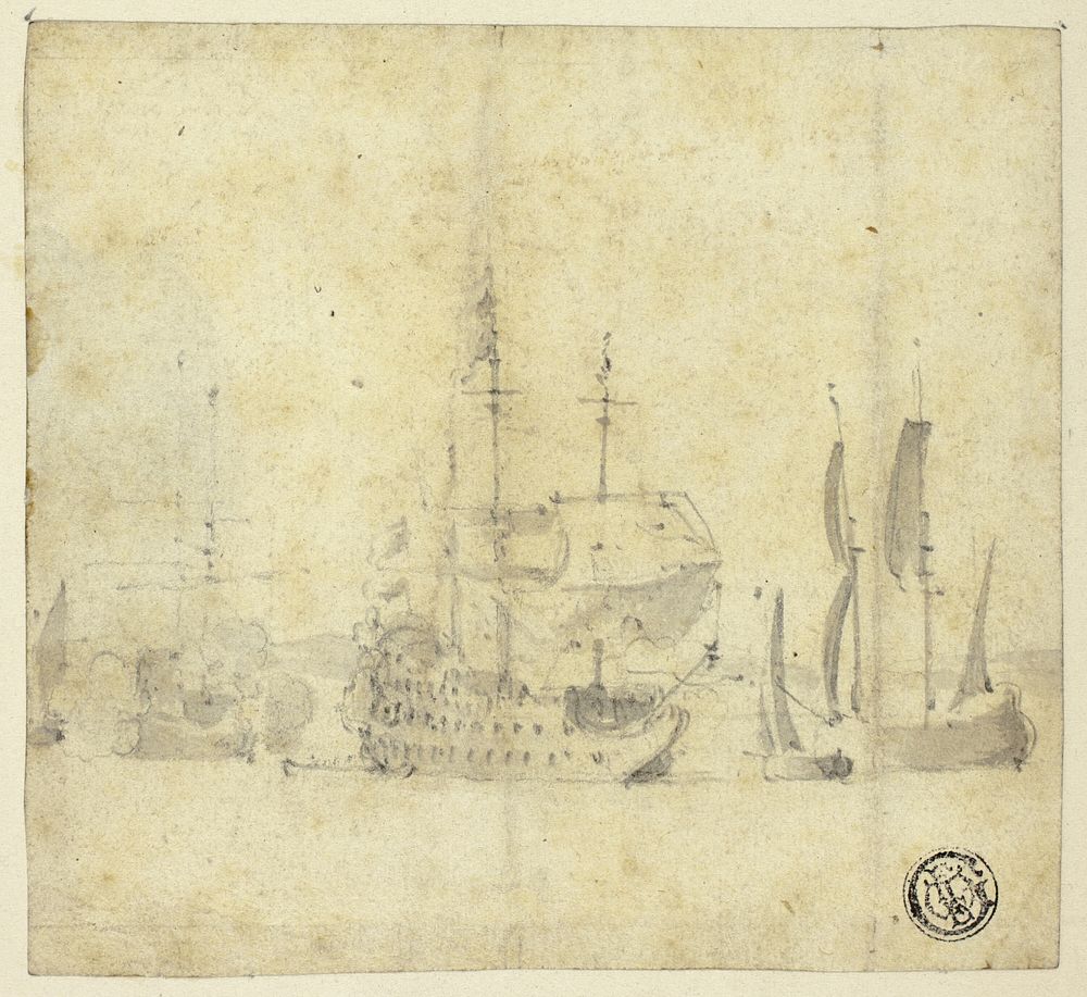 Ships in a Harbor by Willem van de Velde, II