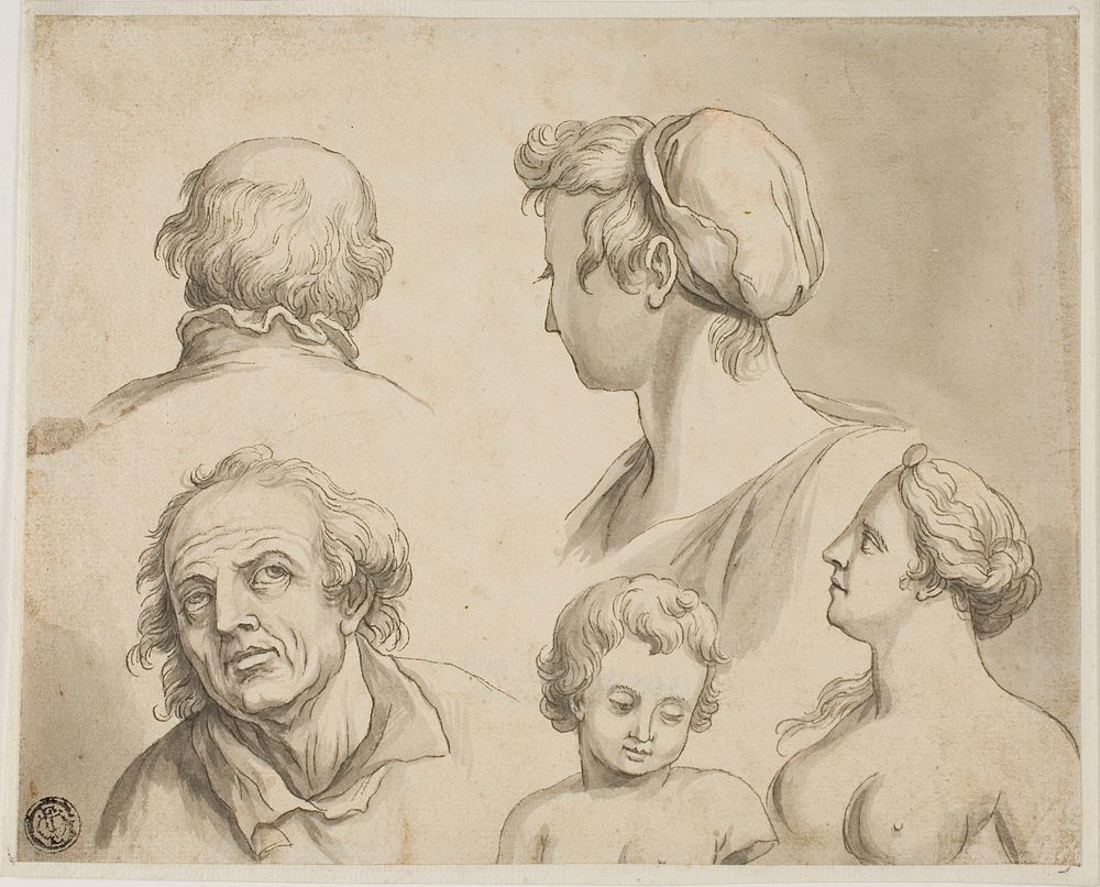 Sketches of Five Busts by Gerard de Lairesse