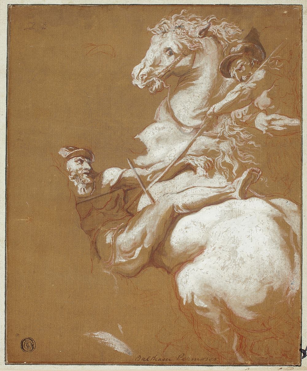 Combat Between Horseman and Footsoldier by Balthasar Permoser