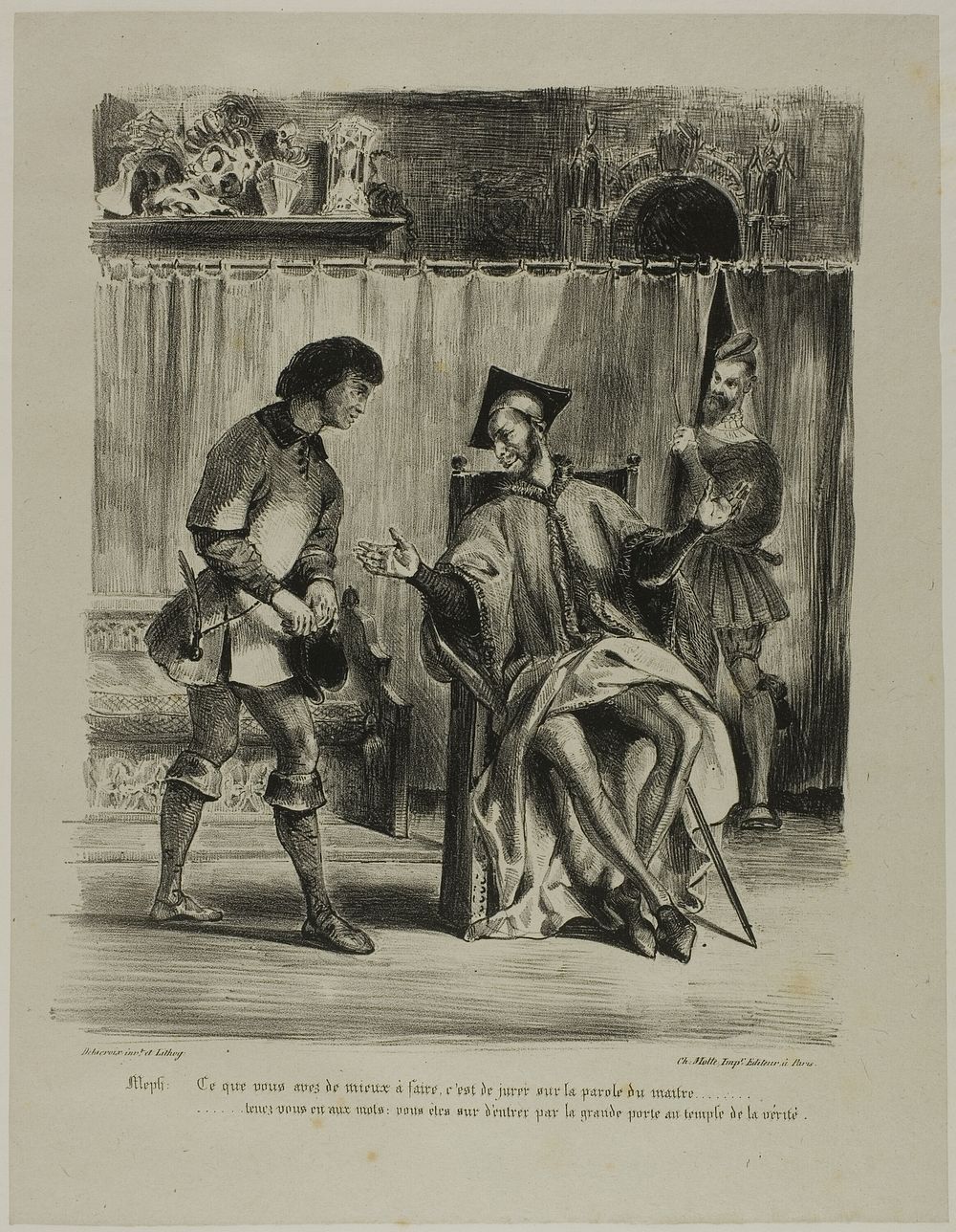 Mephistopheles Receiving the Student, from Faust by Eugène Delacroix