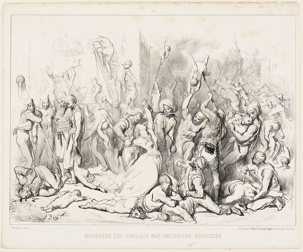 Massacre of the English by Revolting Hindus by Gustave Doré