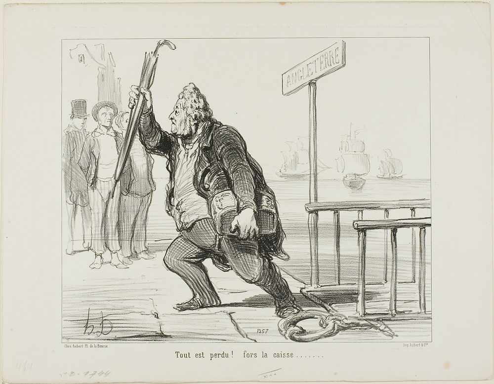“All is lost - save the cashbox” by Honoré-Victorin Daumier
