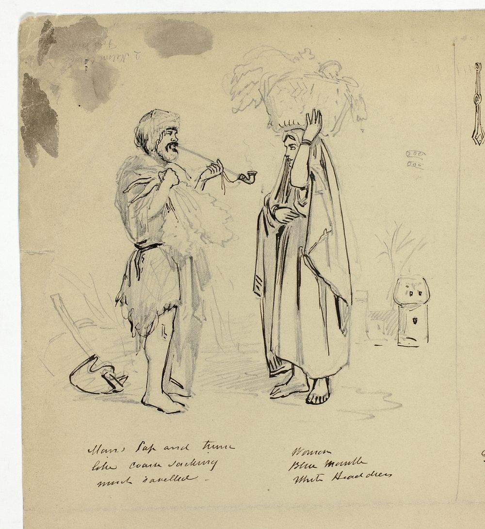 Woman and Beggar by Unknown artist