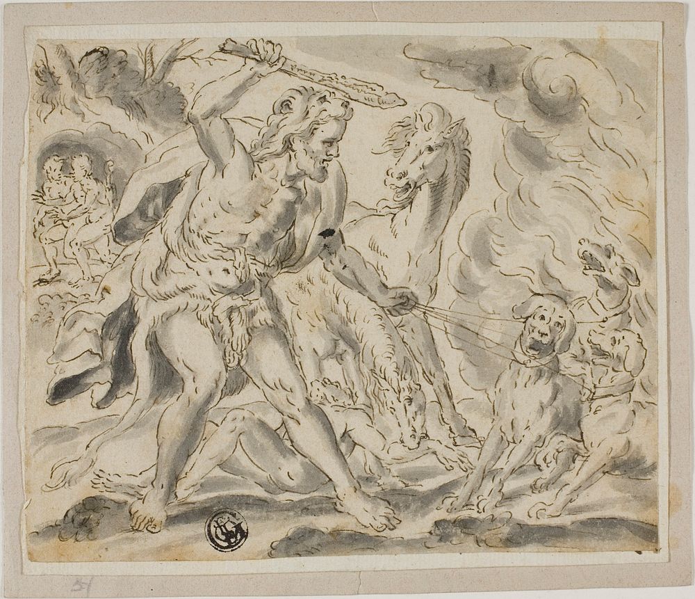 Hercules, Cerberus and the Mares of Diomedes by Unknown