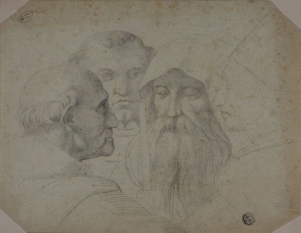 Four Men in Conversation by Raphael