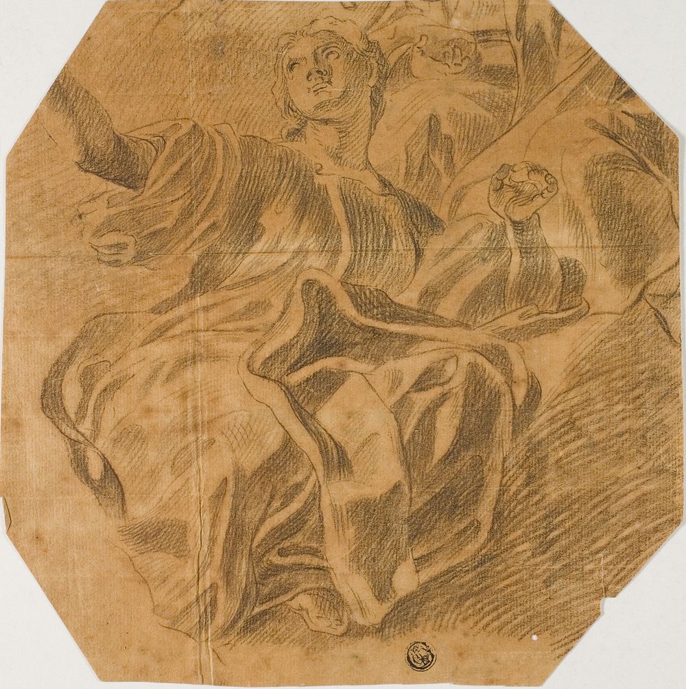 Seated Allegorical Female Figure by Lorenzo de'Ferrari