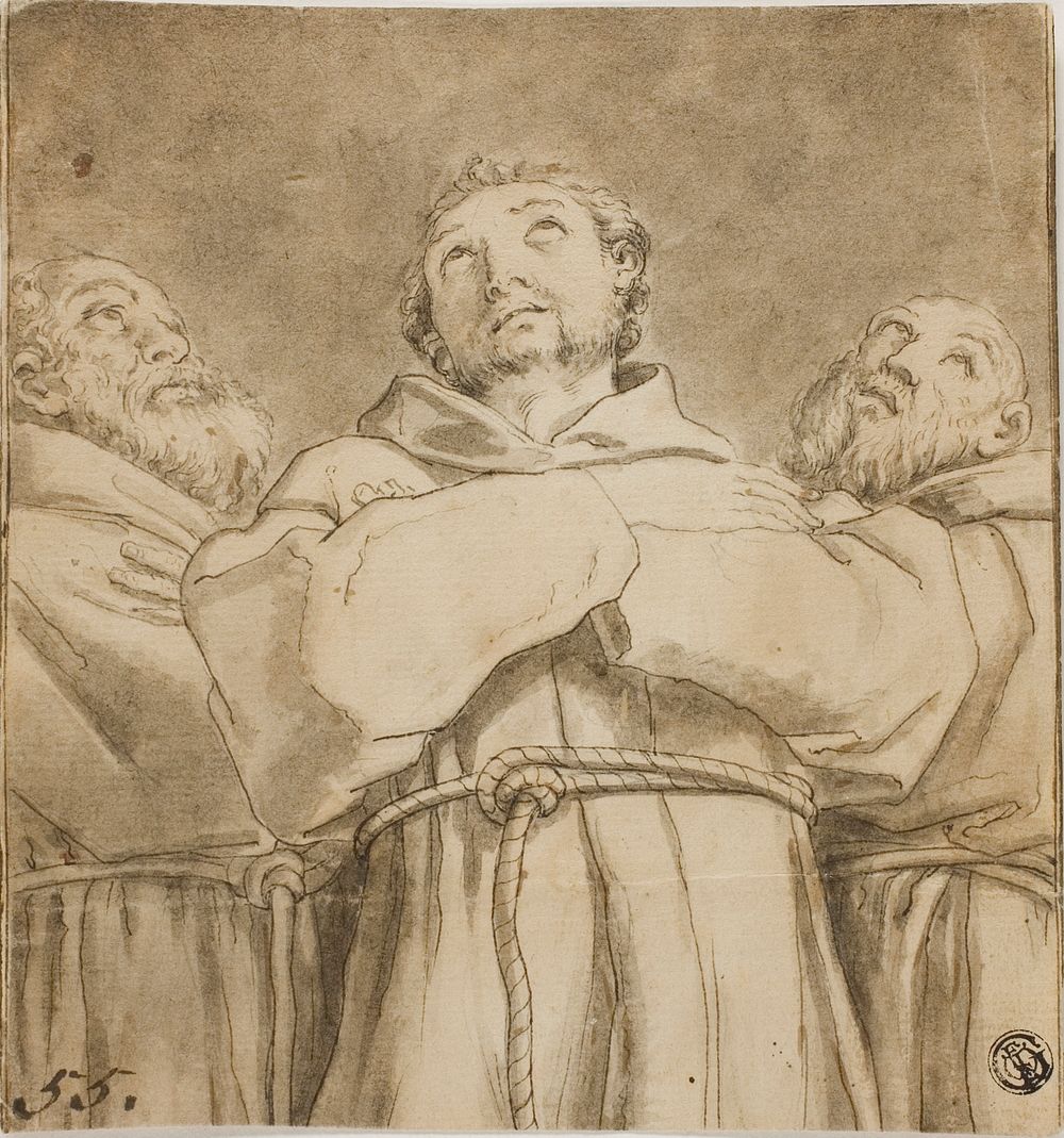 Saint Francis of Assisi, with two Monks of his Order by Guido Reni