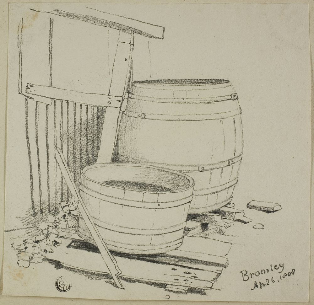 Washtub and Barrel by Joshua Cristall