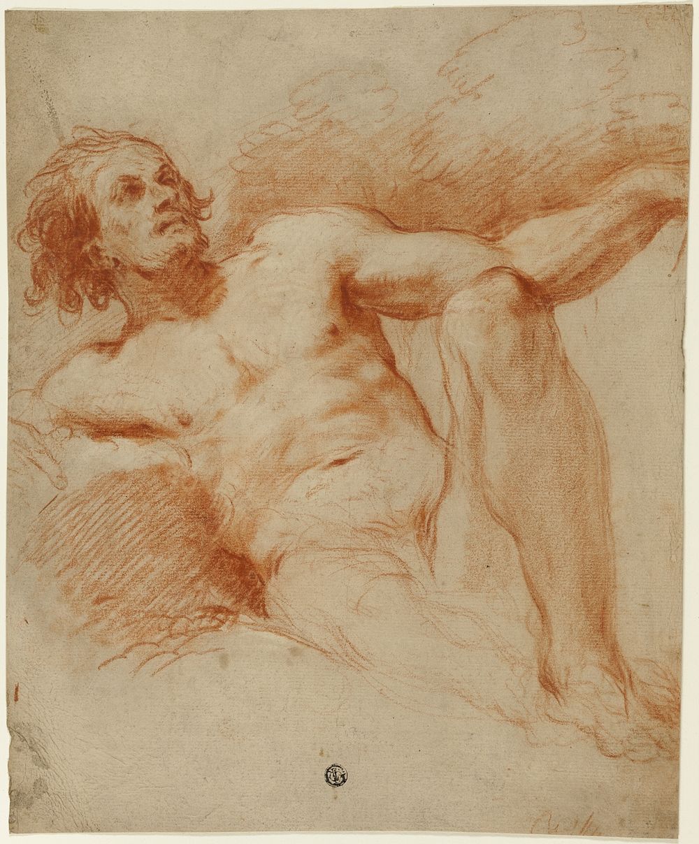 Seated Male Nude by François Le Moyne