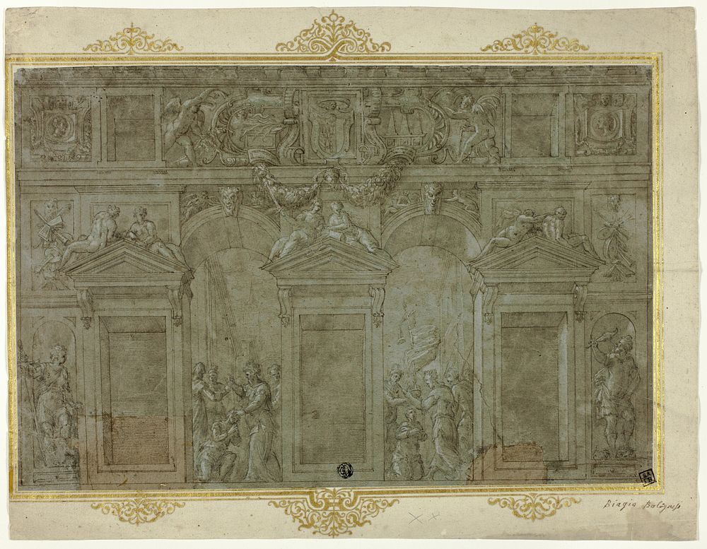 Design for a Façade Decoration by Circle of Girolamo Genga