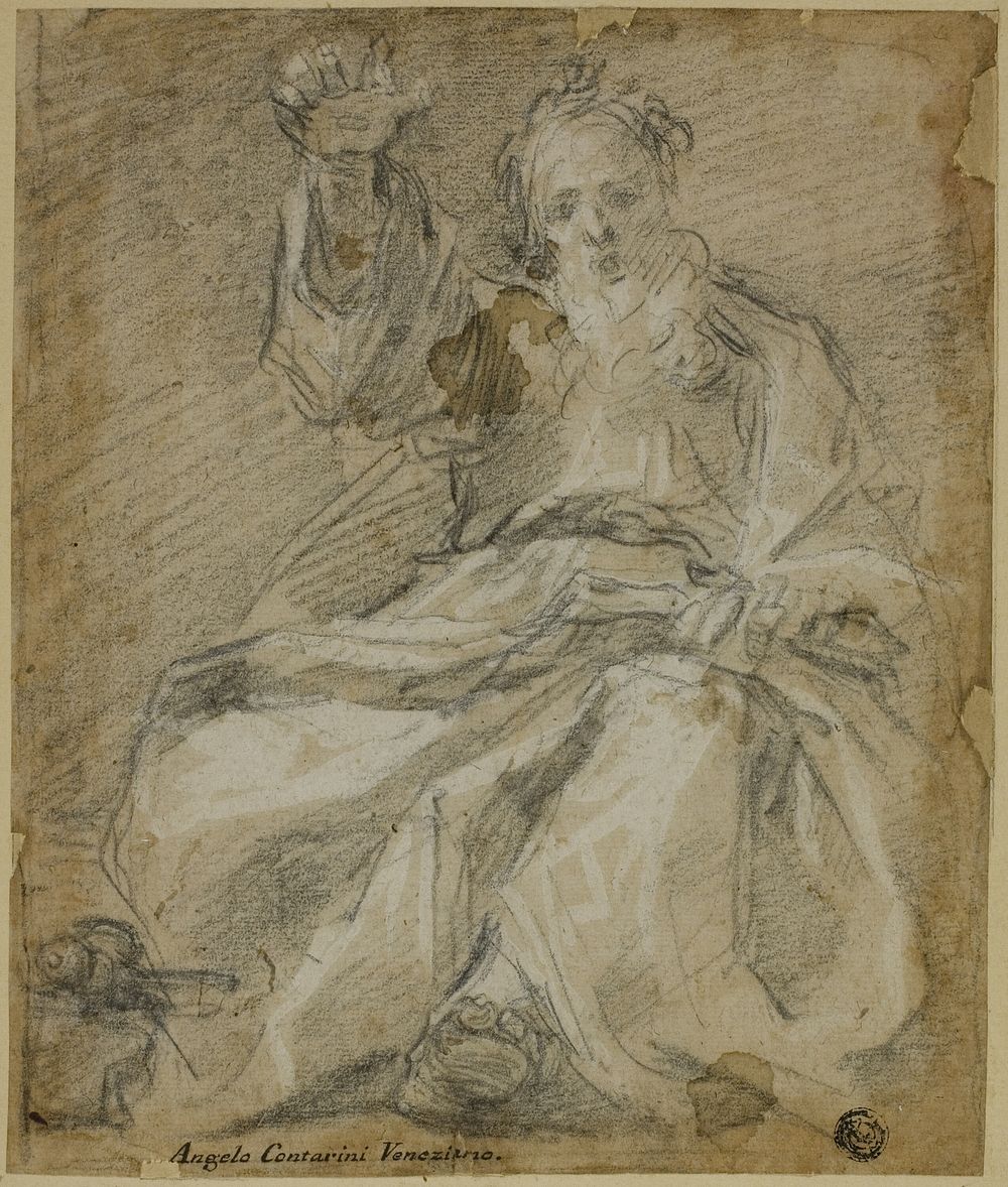 Seated Bearded Figure (Prophet?) by Ferraù Fenzone