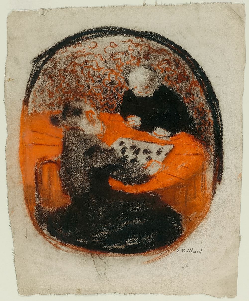 The Artist's Mother Playing Checkers by Édouard Jean Vuillard
