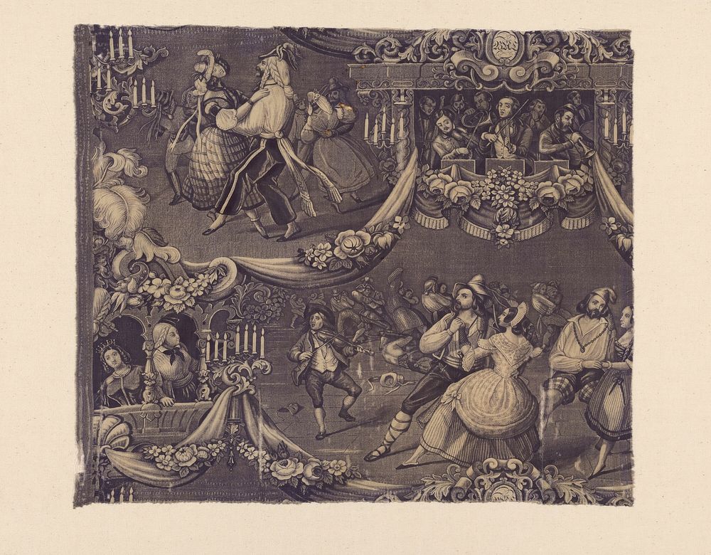 Le Bal (The Costume Ball) (Furnishing Fabric) by George Zipelius (Designer)