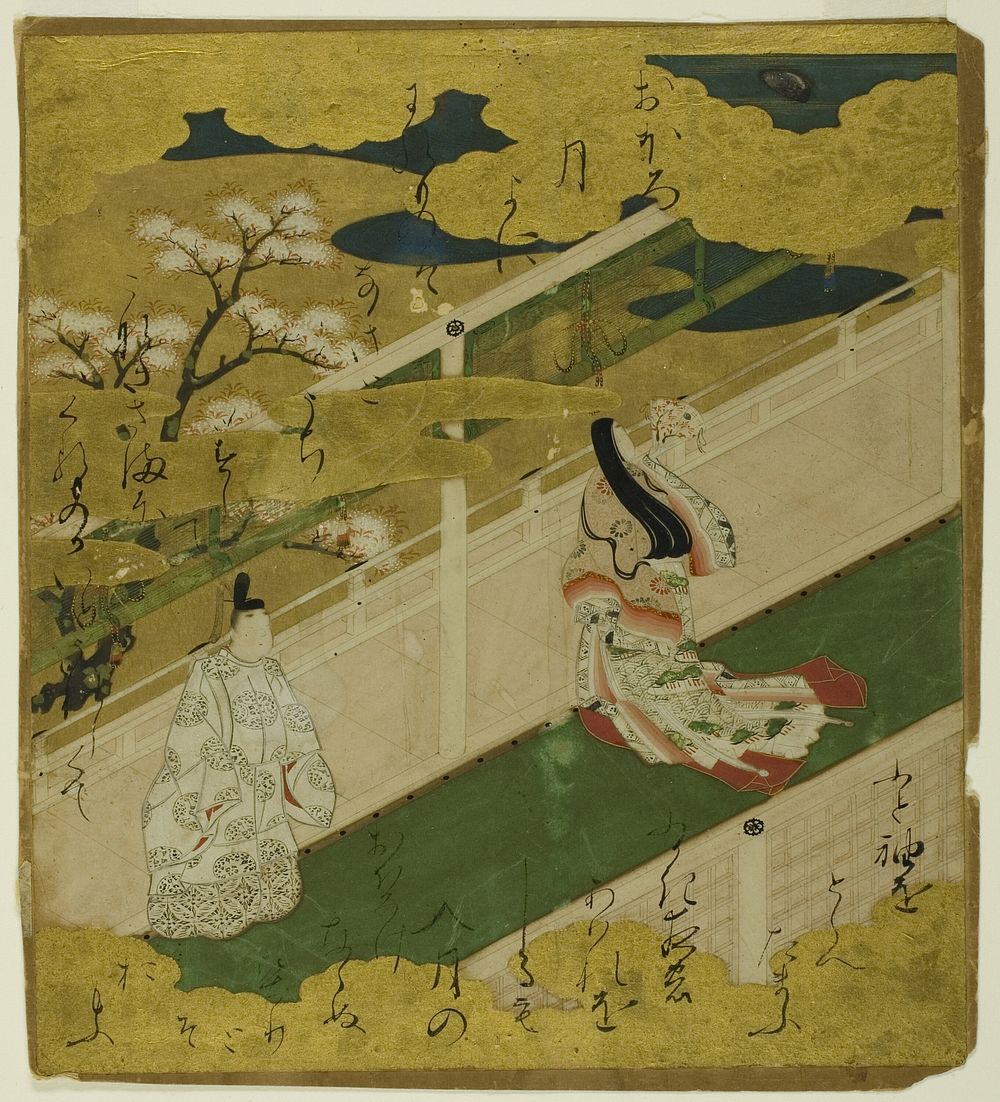 Illustration of the Tale of Genji, ch. 8 Hana no en by Tosa School