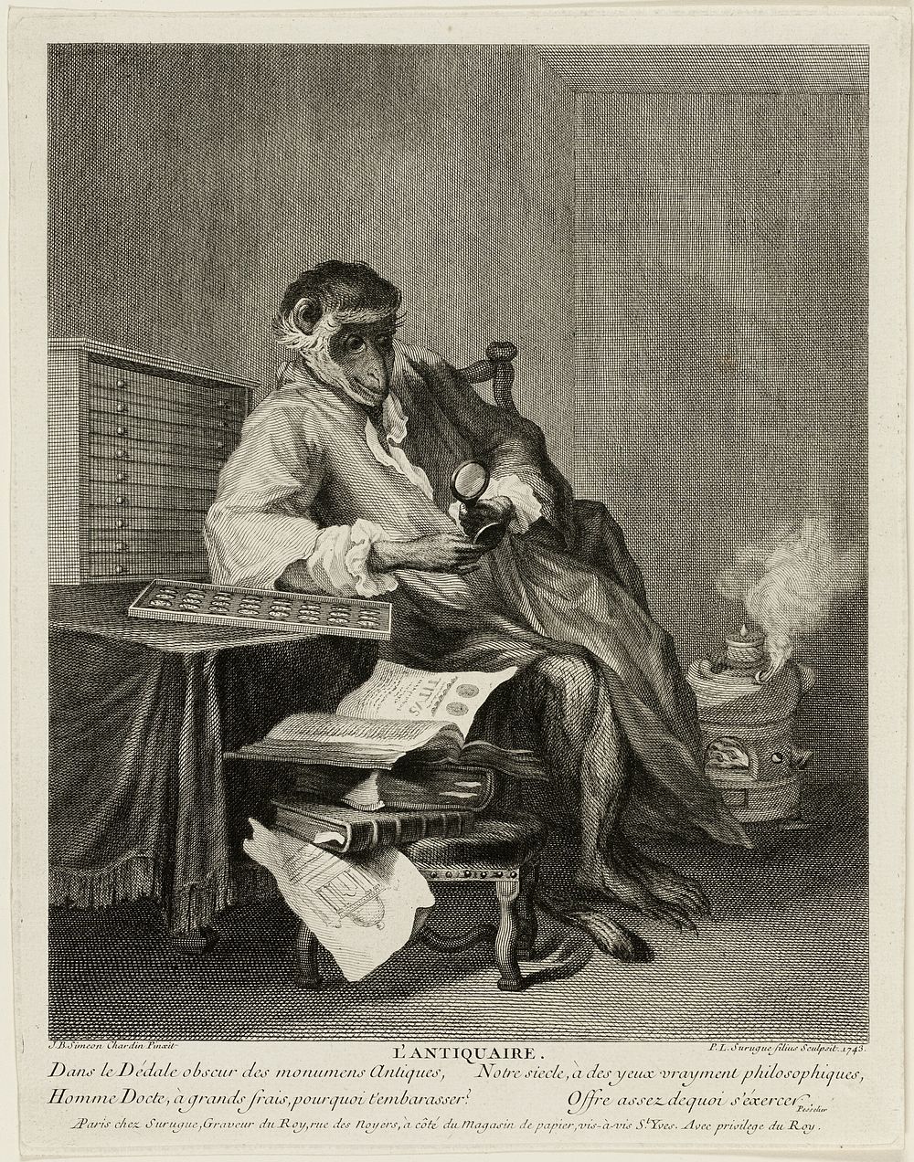 The Monkey Antiquarian by Pierre Louis de Surugue
