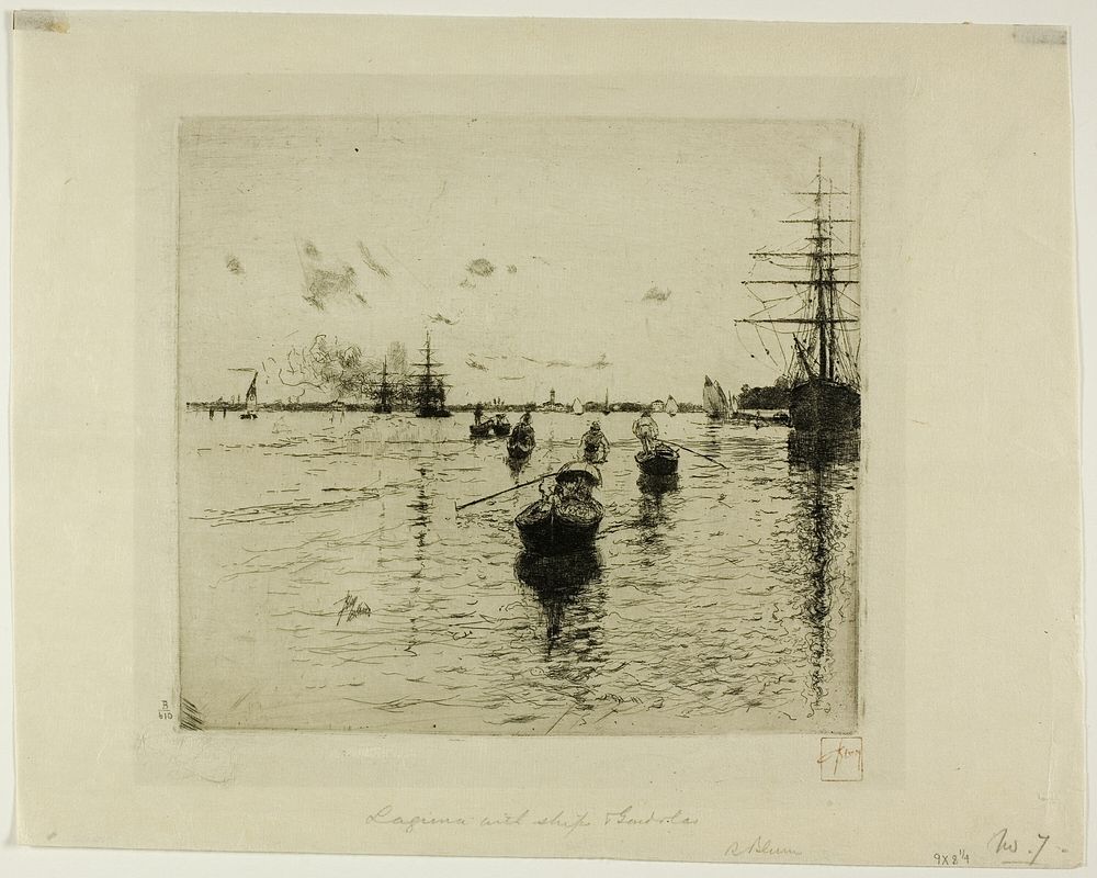 Lagune with Steamers and Gondolas, Venice by Robert Frederick Blum