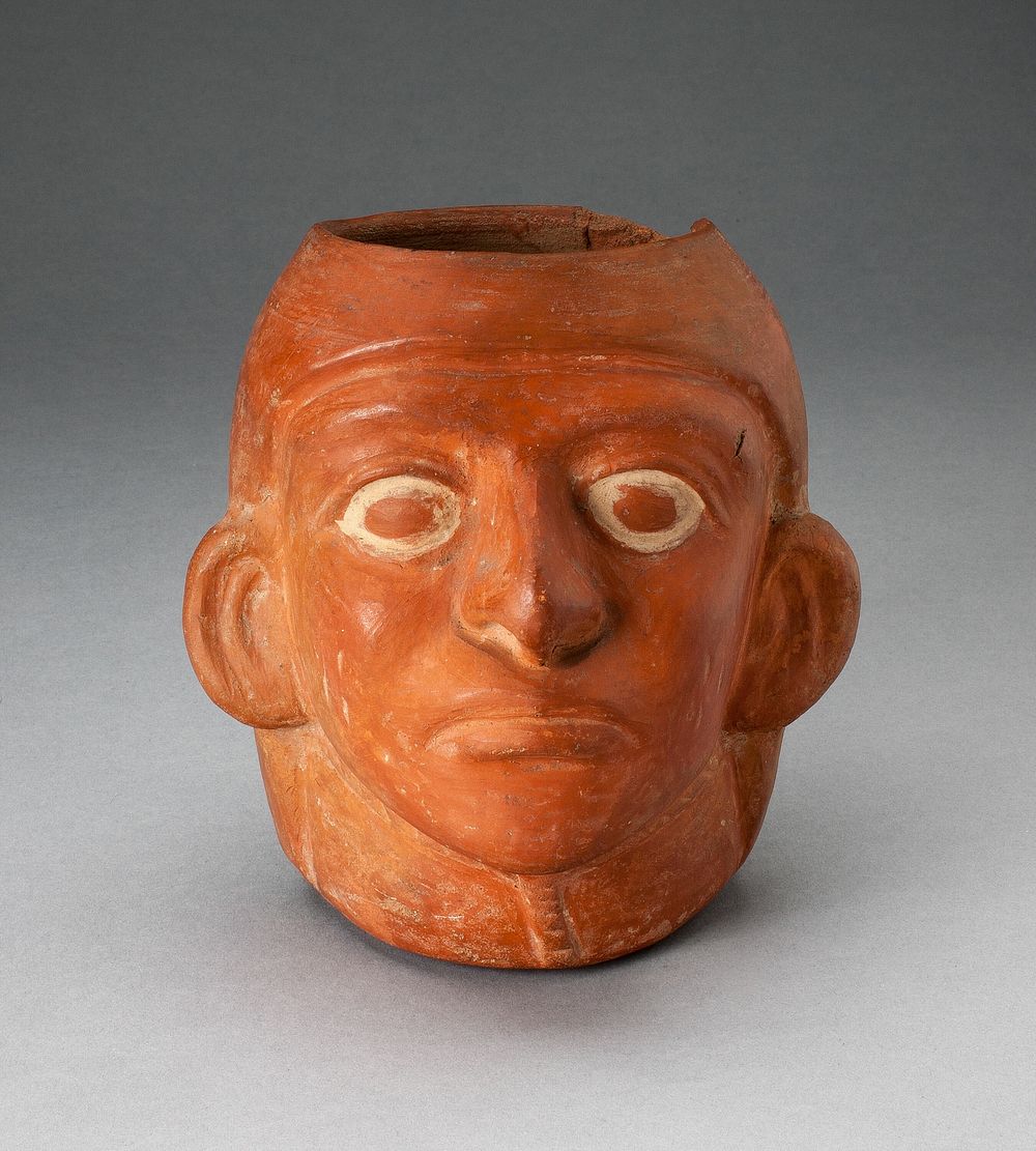 Potrait Jar of a Ruler Wearing Simple Headdress by Moche