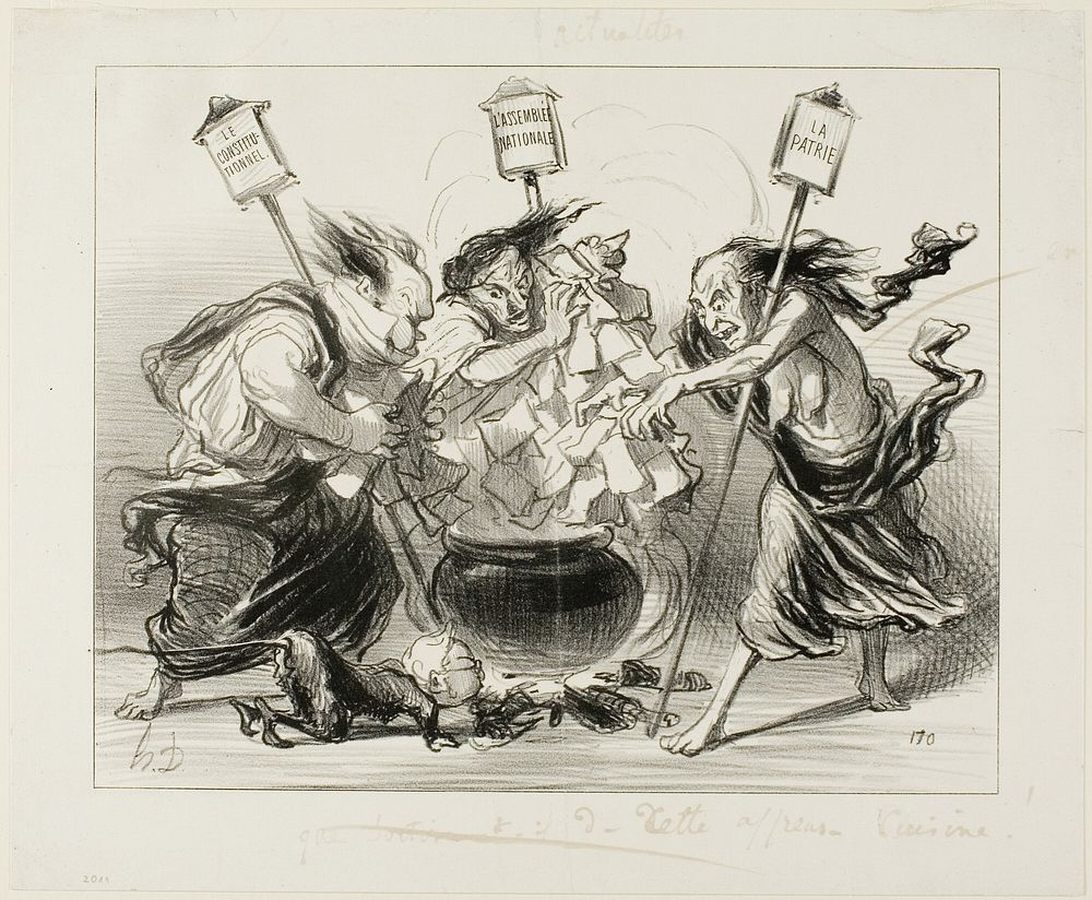 Too Many Cooks Spoil the Broth, plate 129 from Actualités by Honoré-Victorin Daumier