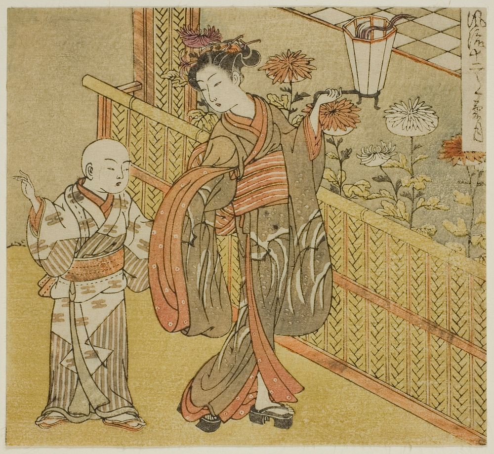 The Ninth Month (Kikuzuki), from the series "Fashionable Twelve Months (Furyu juni tsuki)" by Isoda Koryusai