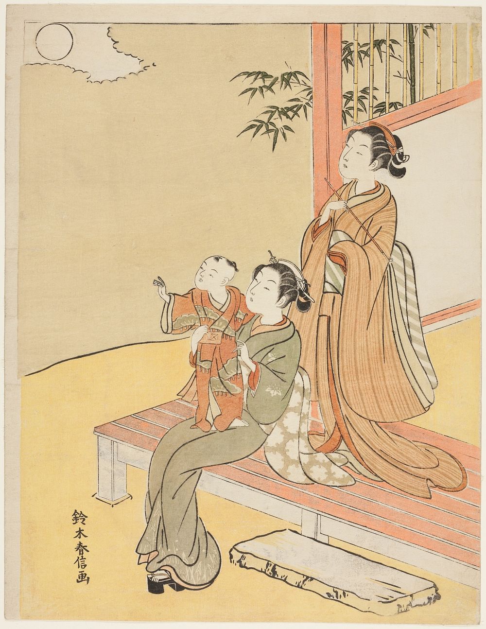 Viewing the Moon by Suzuki Harunobu