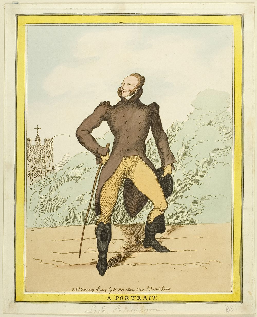A Portrait: Lord Petersham by Thomas Rowlandson