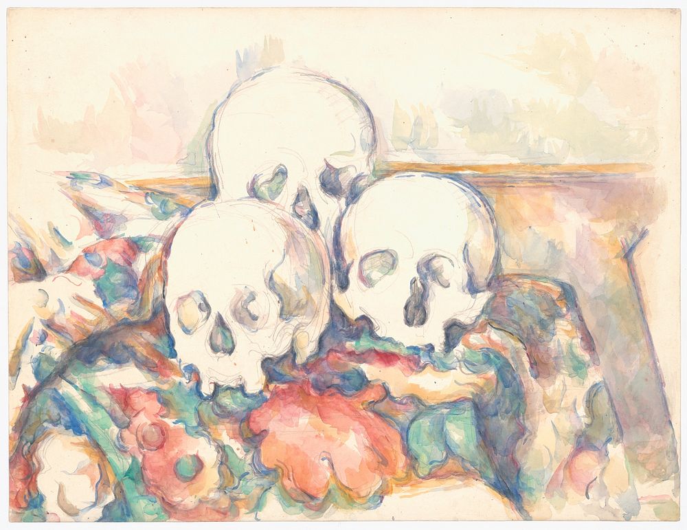 The Three Skulls by Paul Cezanne