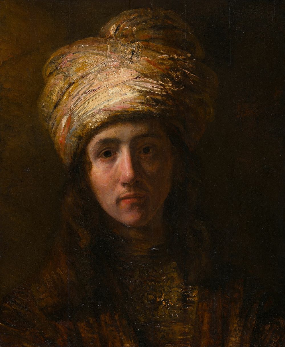 Young Man in a Turban by Follower of Rembrandt van Rijn