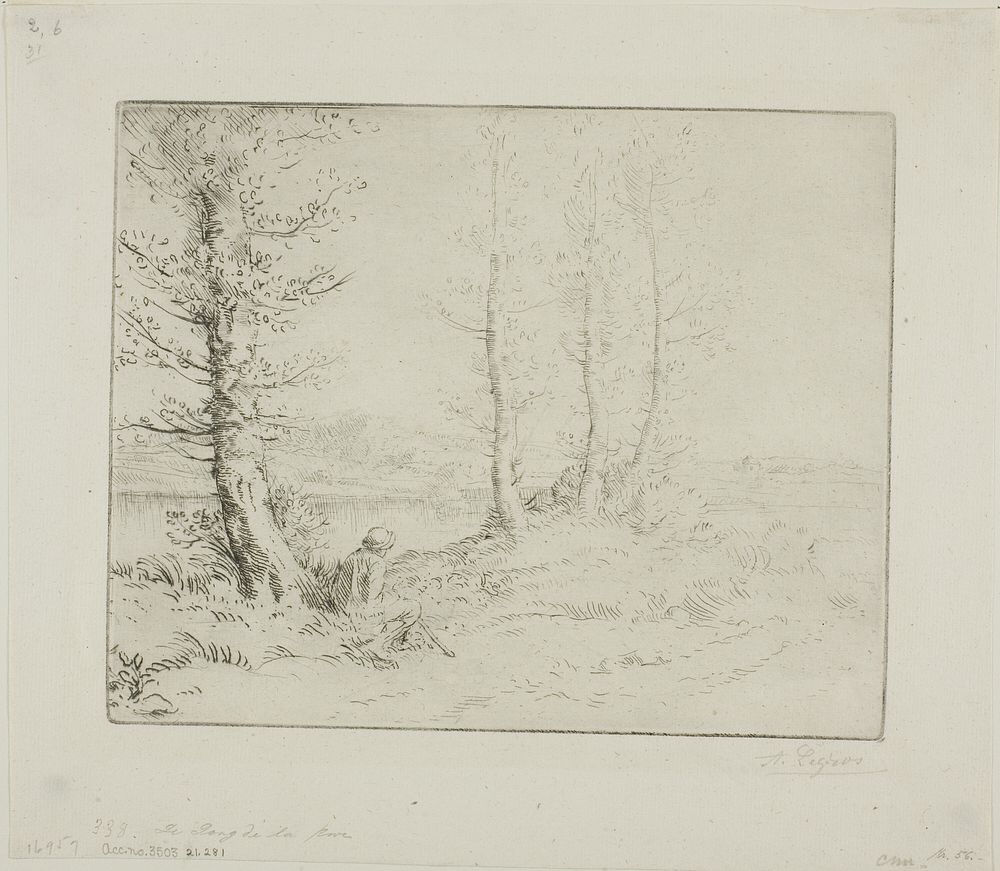 Along the Riverbank by Alphonse Legros