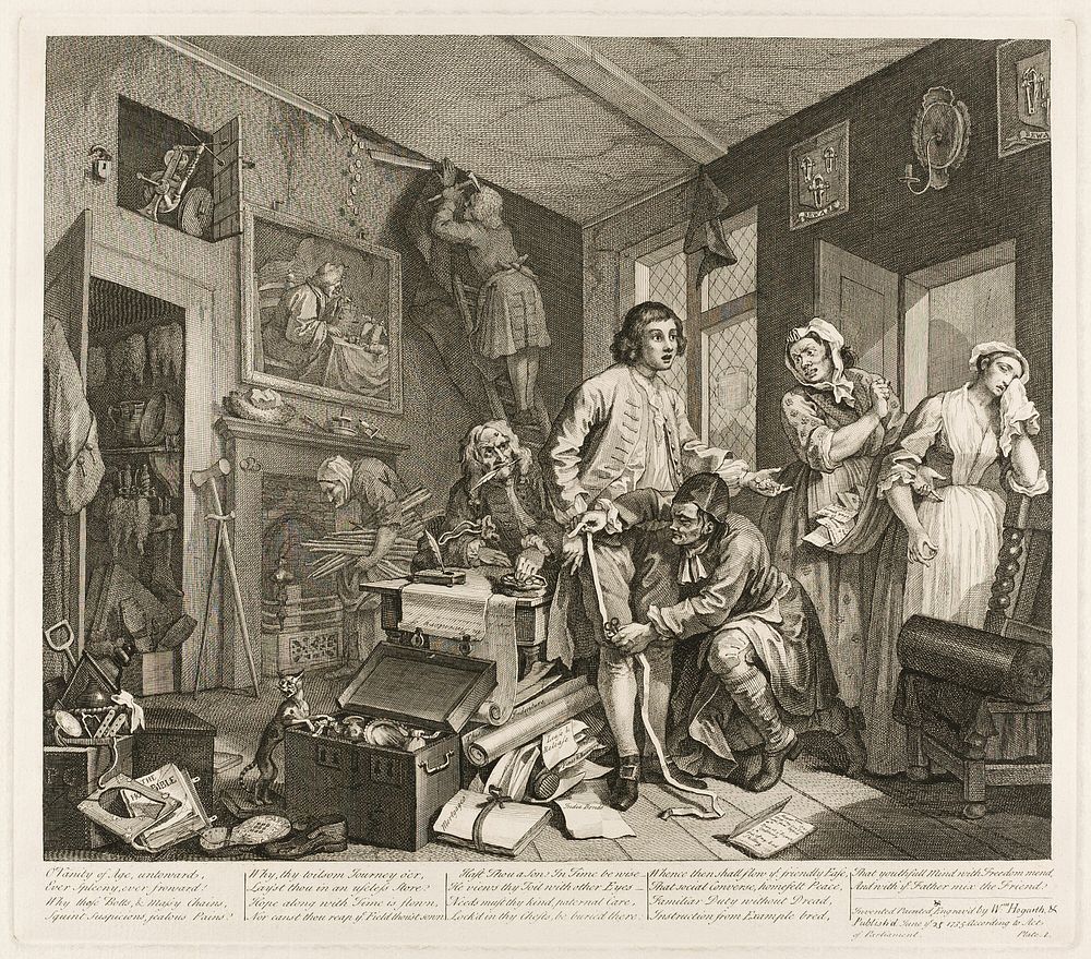 Plate One, from A Rake's Progress by William Hogarth