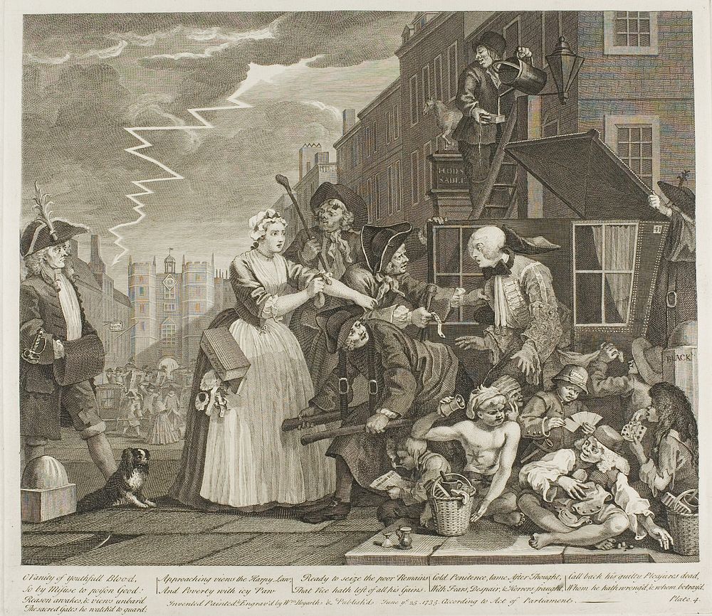 Plate Four, from A Rake's Progress by William Hogarth