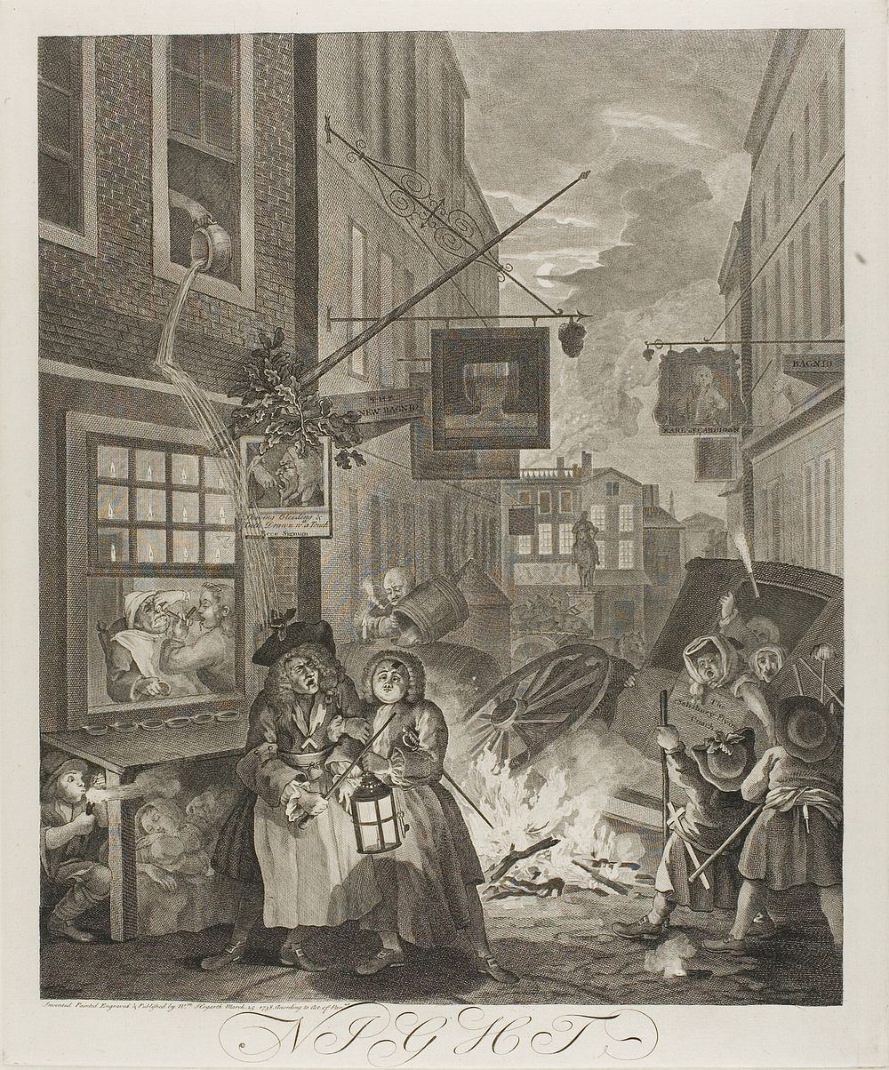 Night, plate four from The Four Times of the Day by William Hogarth