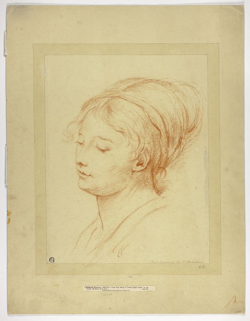 Girl's Head in Three-Quarter View by Follower of Jean Baptiste Greuze