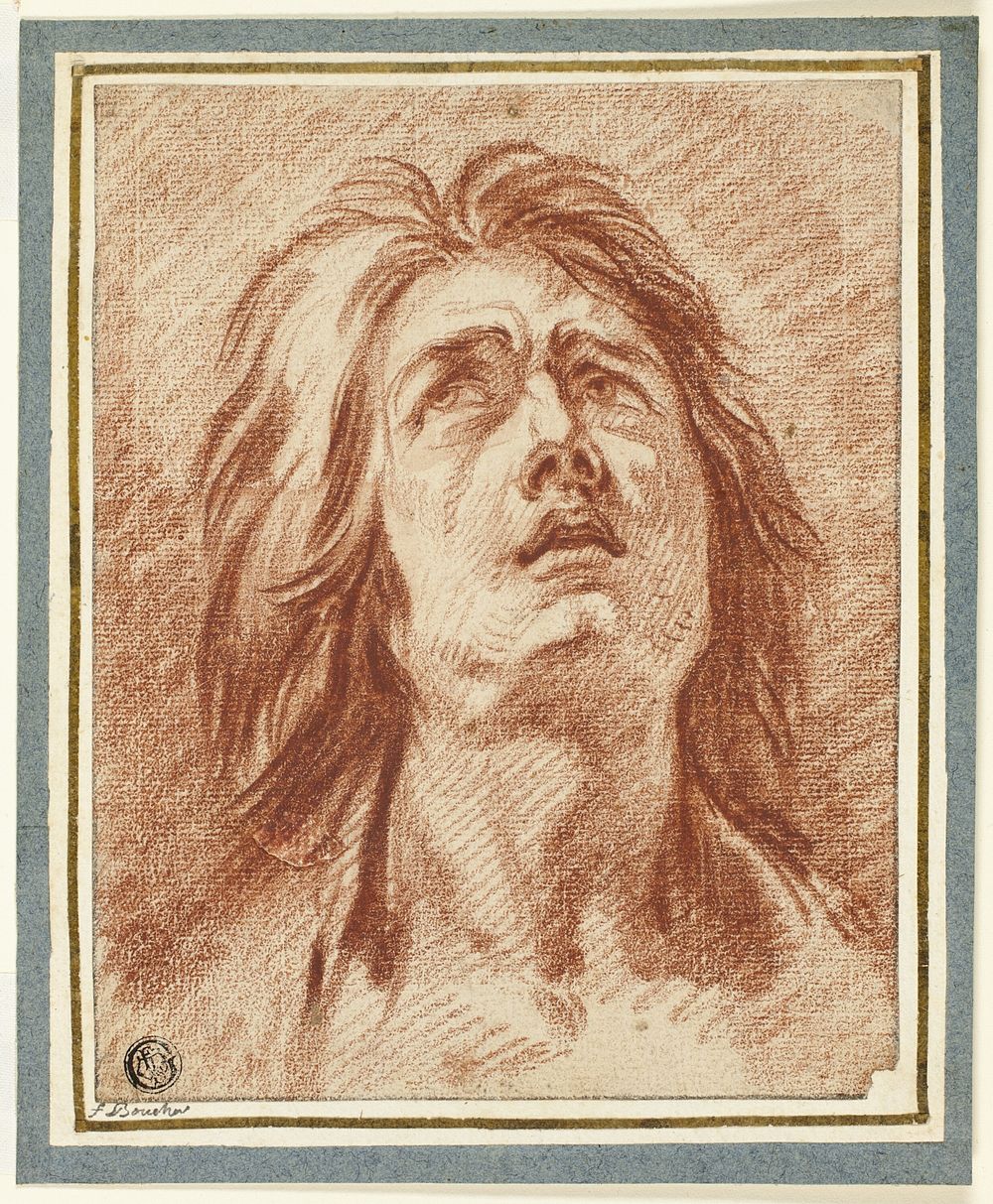 Distress: Head of a Woman Looking Upwards by Jean Baptiste Greuze