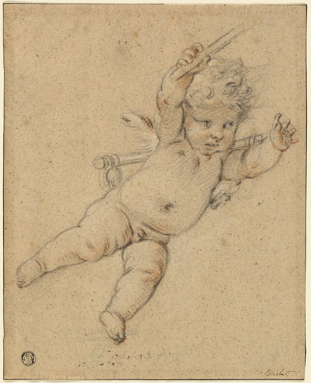 Flying Putto by Studio of François Boucher