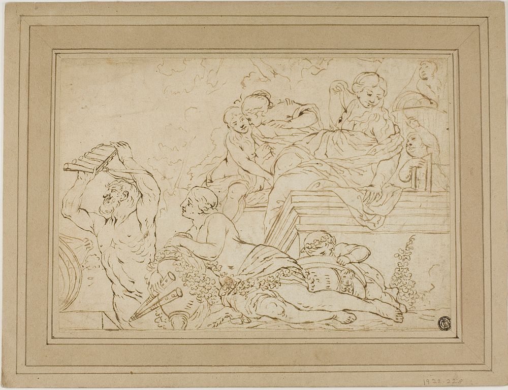 Scene with Nymphs and Satyr by Nicolas Pierre Loir