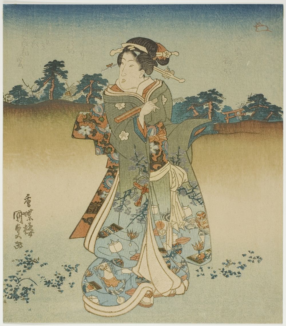 Woman on her way to visit a shrine by Utagawa Kunisada I (Toyokuni III)