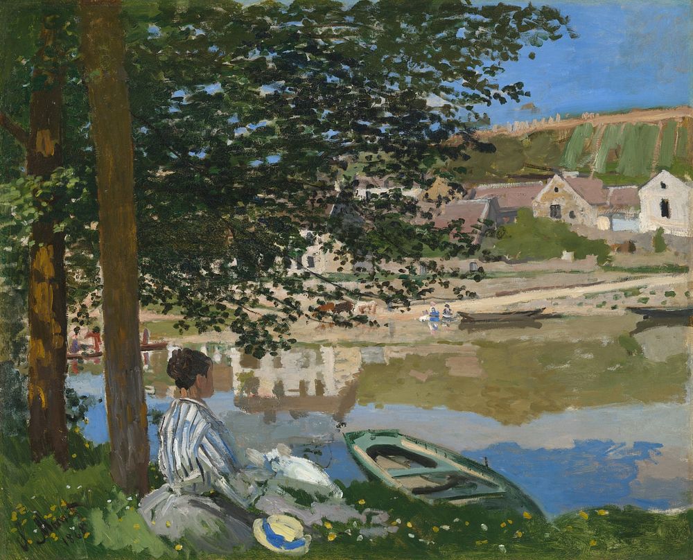 On the Bank of the Seine, Bennecourt by Claude Monet