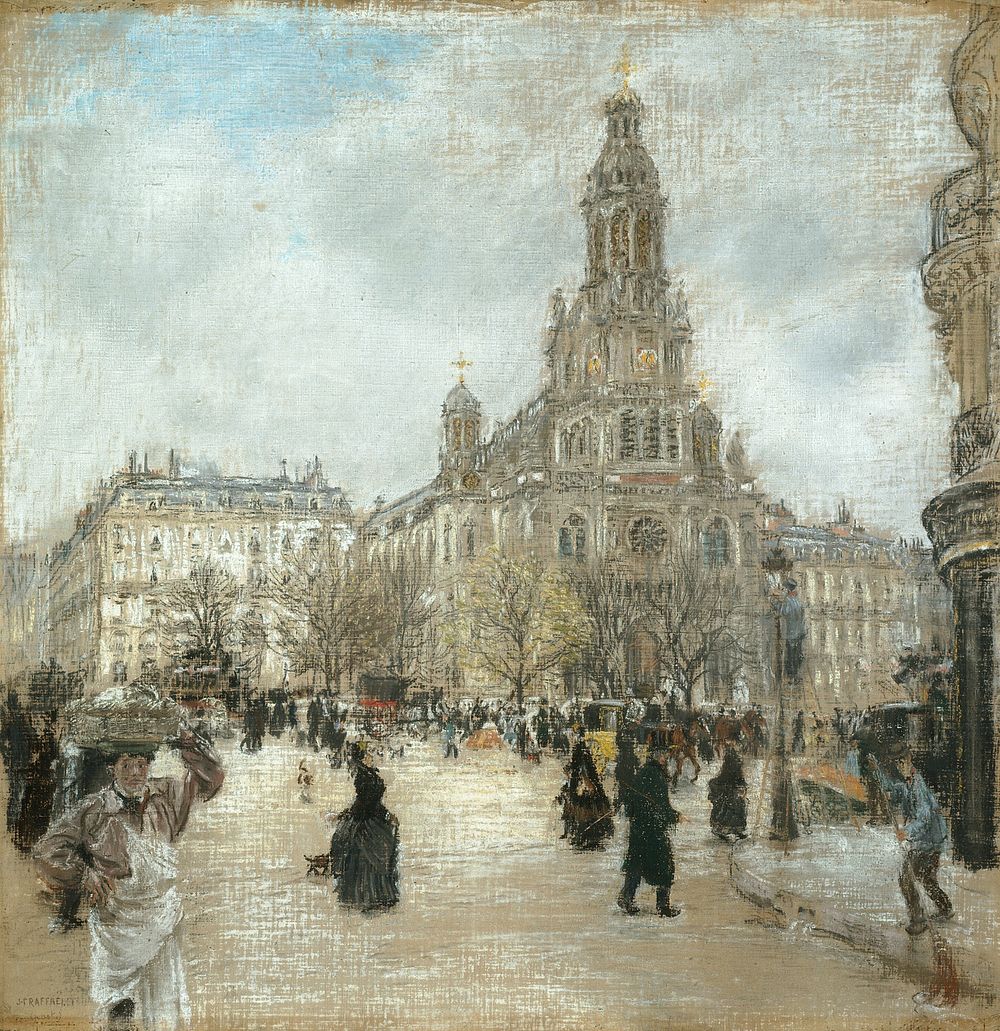 Place de la Trinité, Paris by Jean-François Rafaëlli