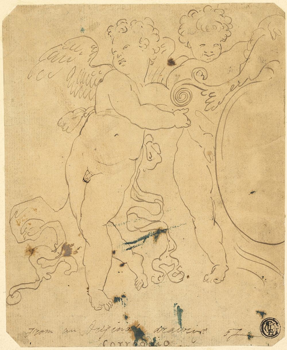 Putti with Shield by Unknown artist