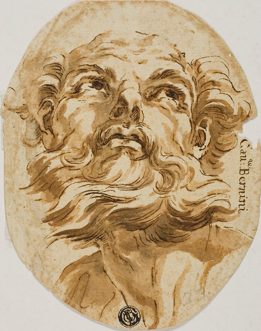 Bearded Head by Circle of Domenichino