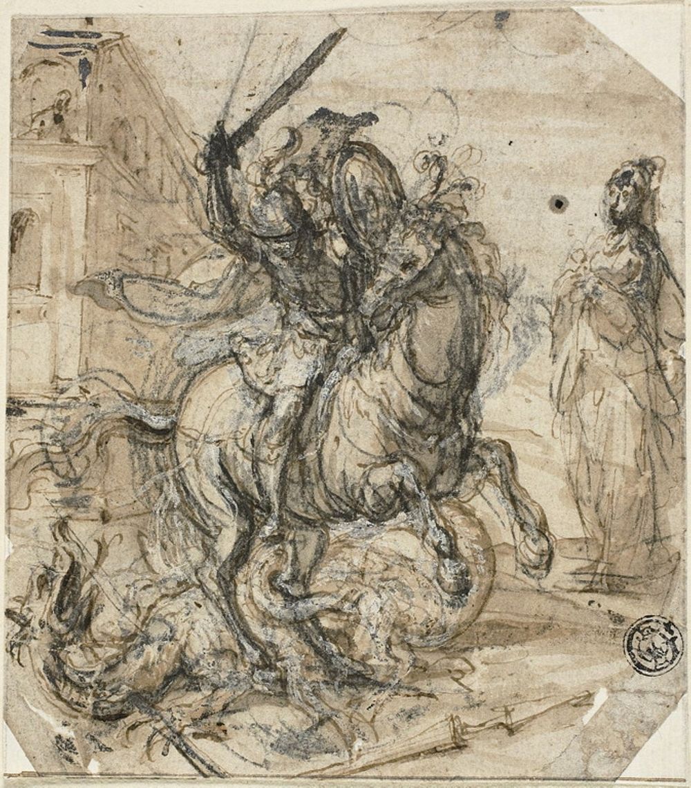 Saint George and the Dragon by Carlo Urbino
