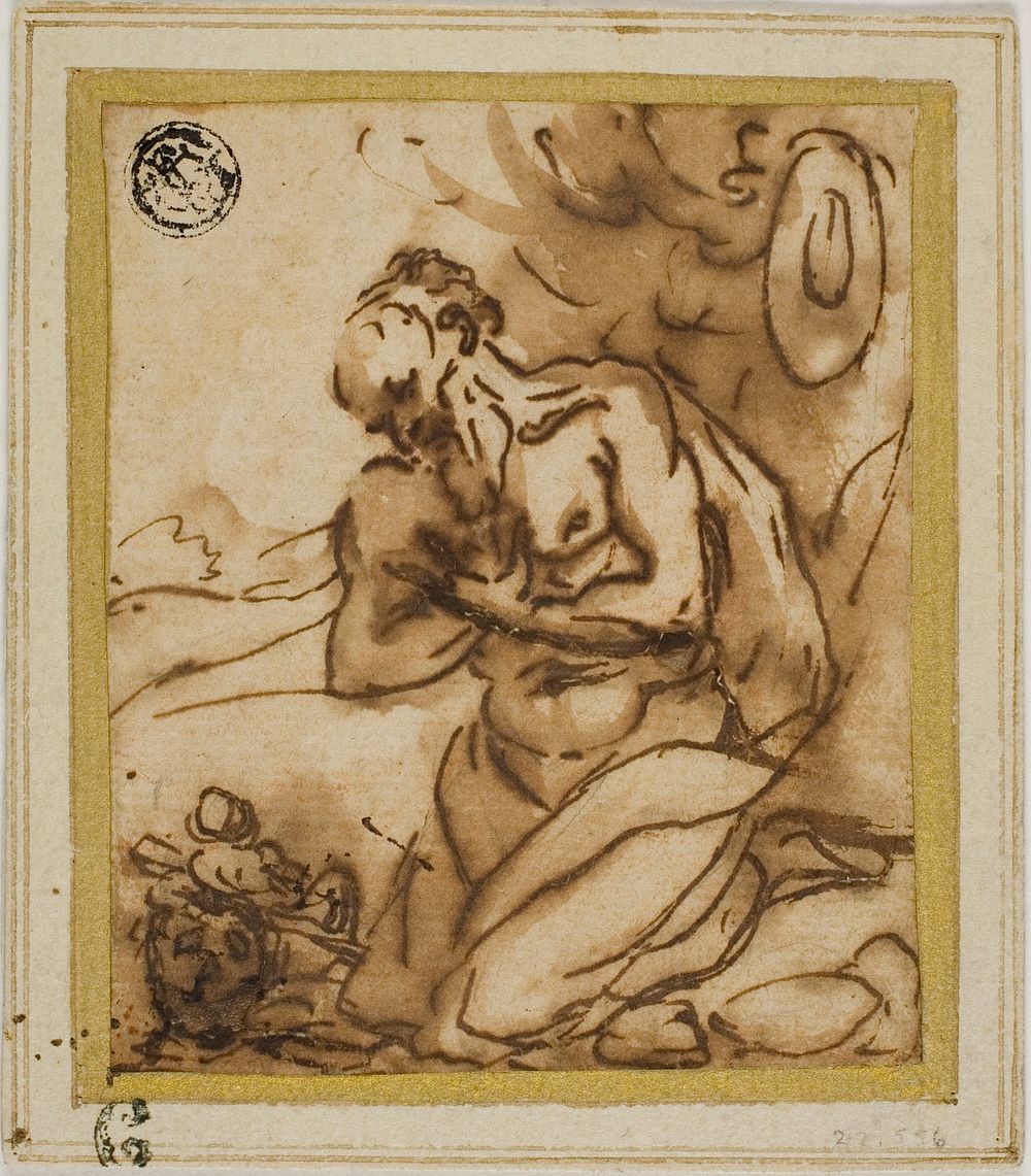 Saint Jerome by Style of Pier Francesco Mola