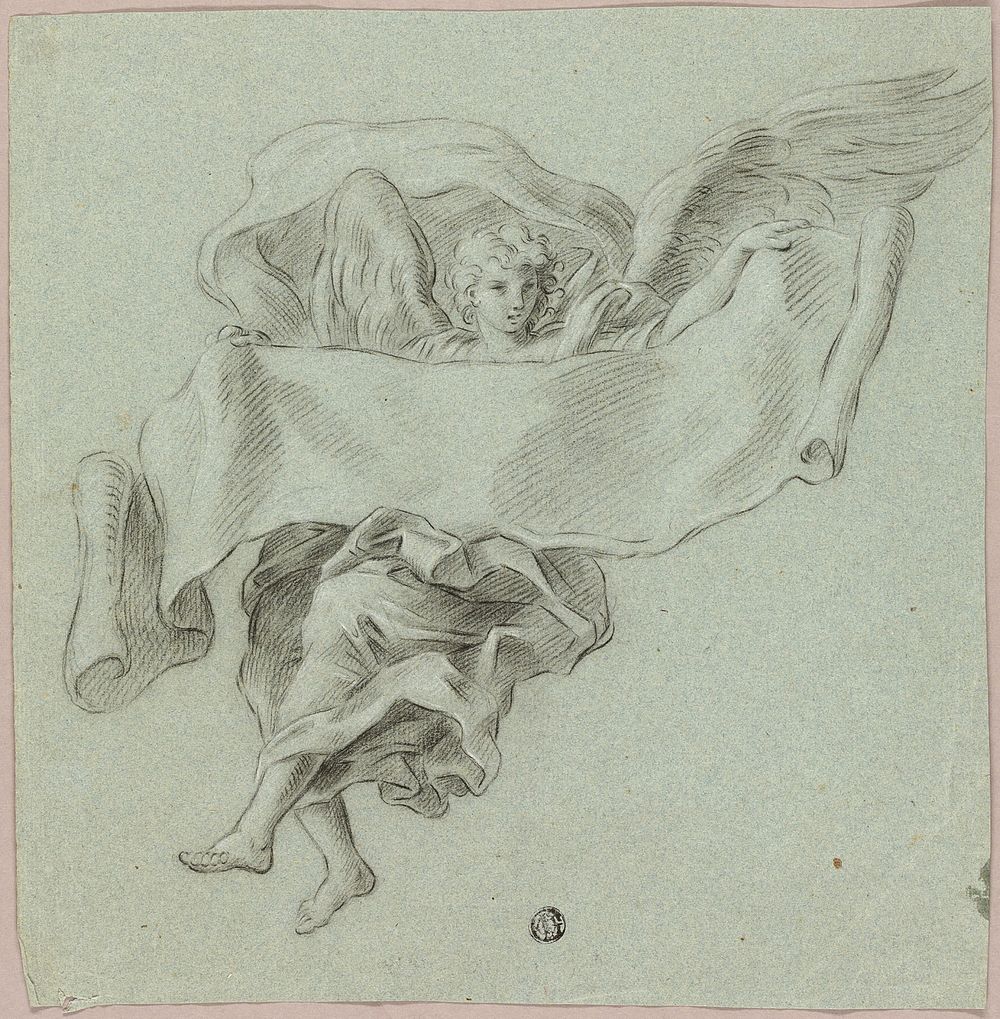 Angel with Putti Carrying Object by Sebastiano Conca