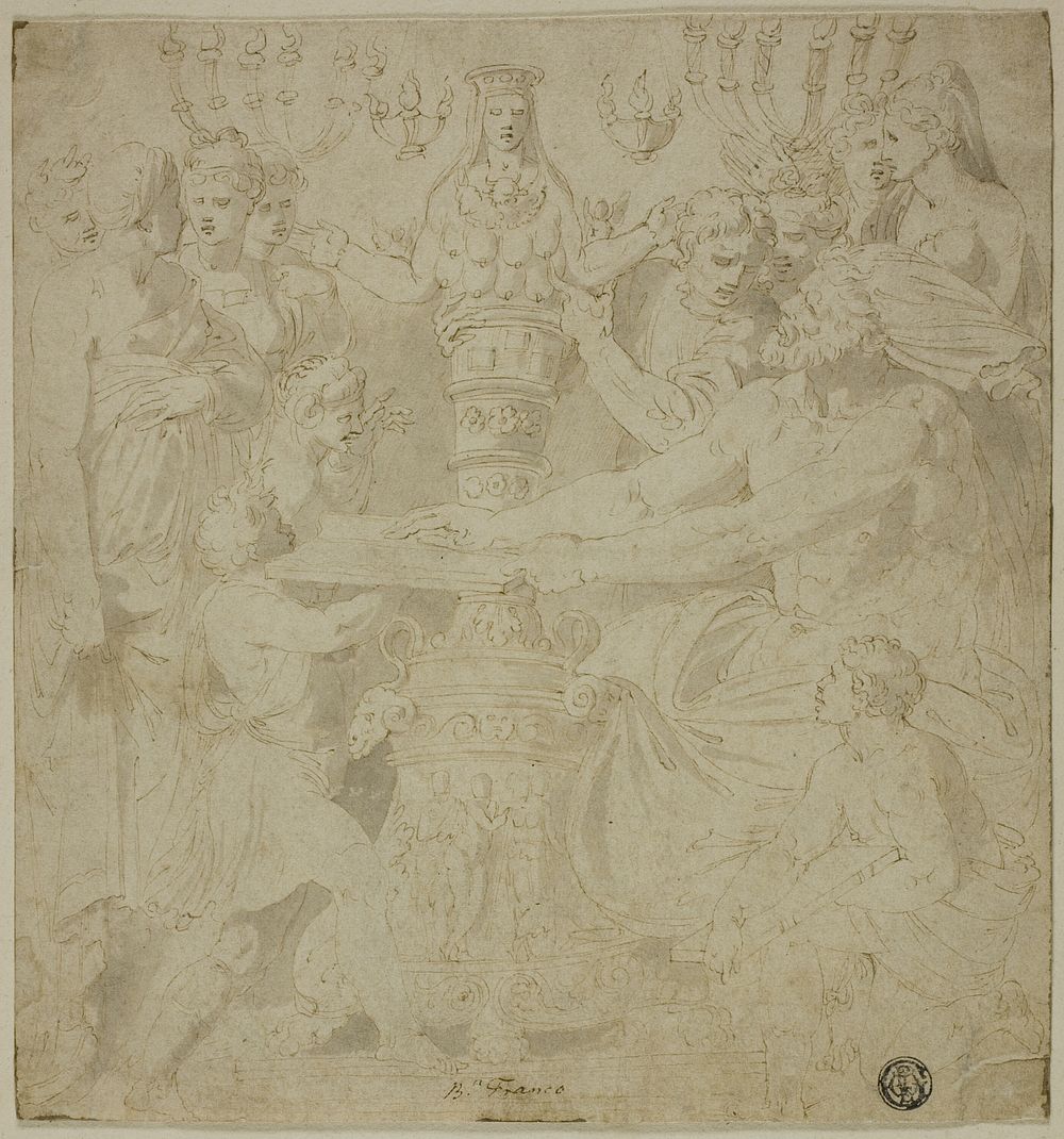 Oracle and Worshippers before the Statue of Artemis of Ephesus by Follower of Giovanni Battista Franco
