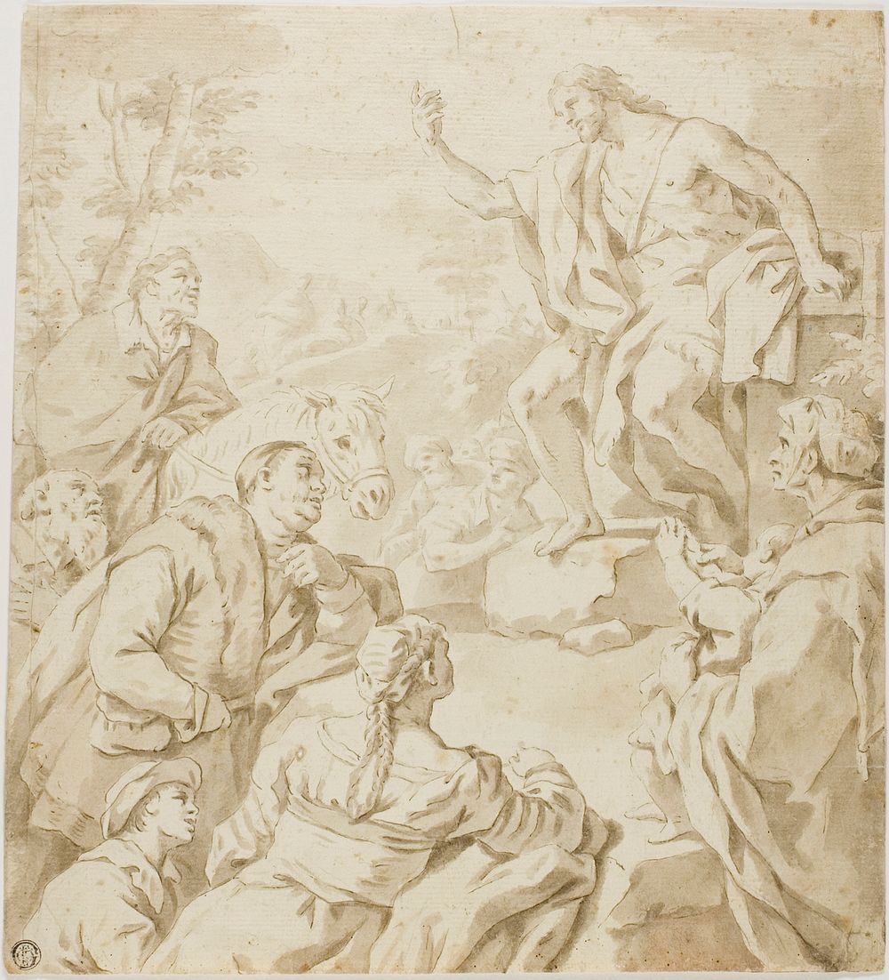 Saint John the Baptist Preaching by Luca Giordano