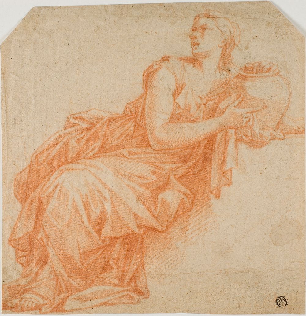 Draped Woman Holding Urn by François Verdier