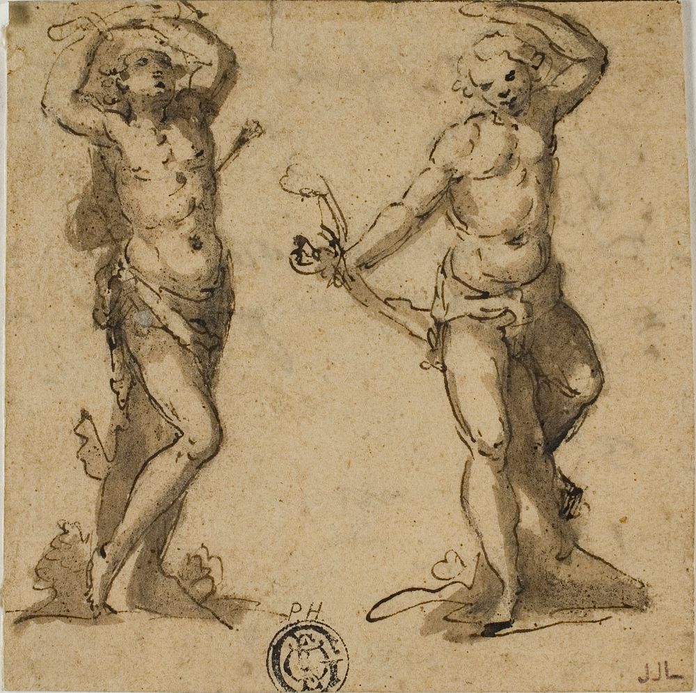 Two Sketches of Saint Sebastian by Giovanni Battista Trotti