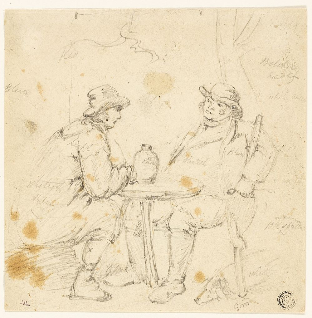 Two Men at a Table by George Morland