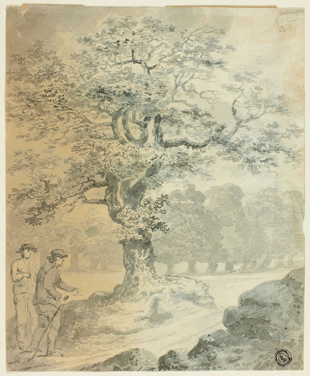 Landscape with Two Male Figures by Gilbert Stuart Newton (Artist (original))